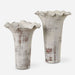 Uttermost - Vases Set/2 - Ruffled Petal - Distressed White- Union Lighting Luminaires Decor