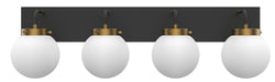 Vinci Lighting - Four Light Vanity - Bianca - Aged Brass/Black- Union Lighting Luminaires Decor