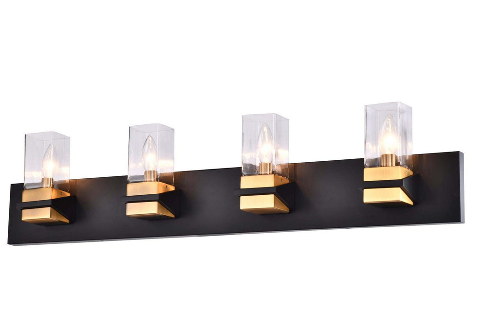 Vinci Lighting - Four Light Vanity - Aged Brass/Black- Union Lighting Luminaires Decor