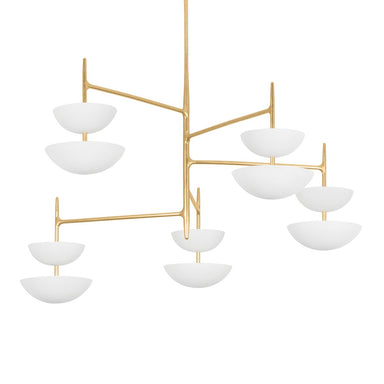 Corbett Lighting Canada - LED Chandelier - Evander - Vintage Gold Leaf/Gesso White- Union Lighting Luminaires Decor