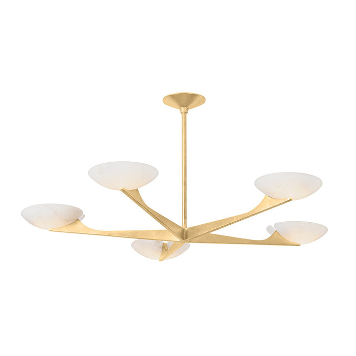 Corbett Lighting Canada - Five Light Chandelier - Malachite - Vintage Gold Leaf- Union Lighting Luminaires Decor