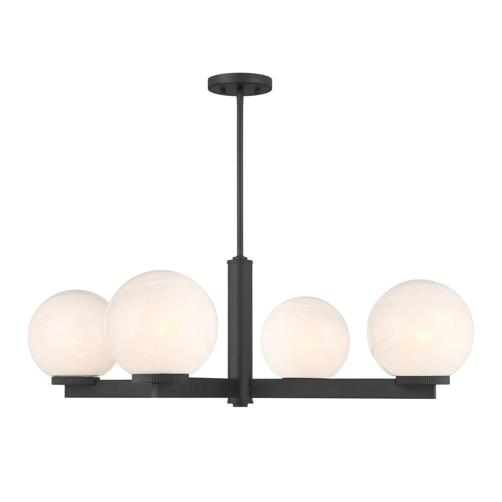 Meridian - Four Light Chandelier - Matte Black- Union Lighting Luminaires Decor