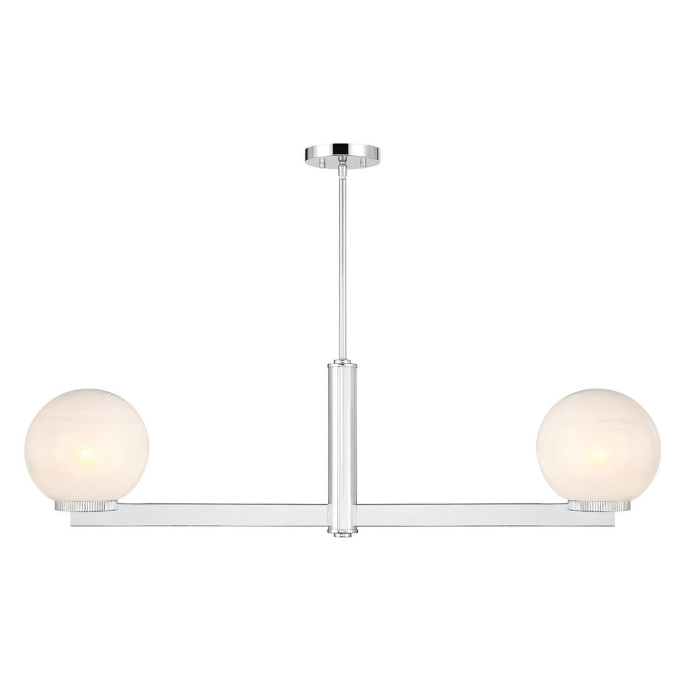 Meridian - Two Light Linear Chandelier - Chrome- Union Lighting Luminaires Decor