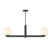 Meridian - Two Light Linear Chandelier - Matte Black- Union Lighting Luminaires Decor