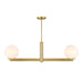 Meridian - Two Light Linear Chandelier - Natural Brass- Union Lighting Luminaires Decor