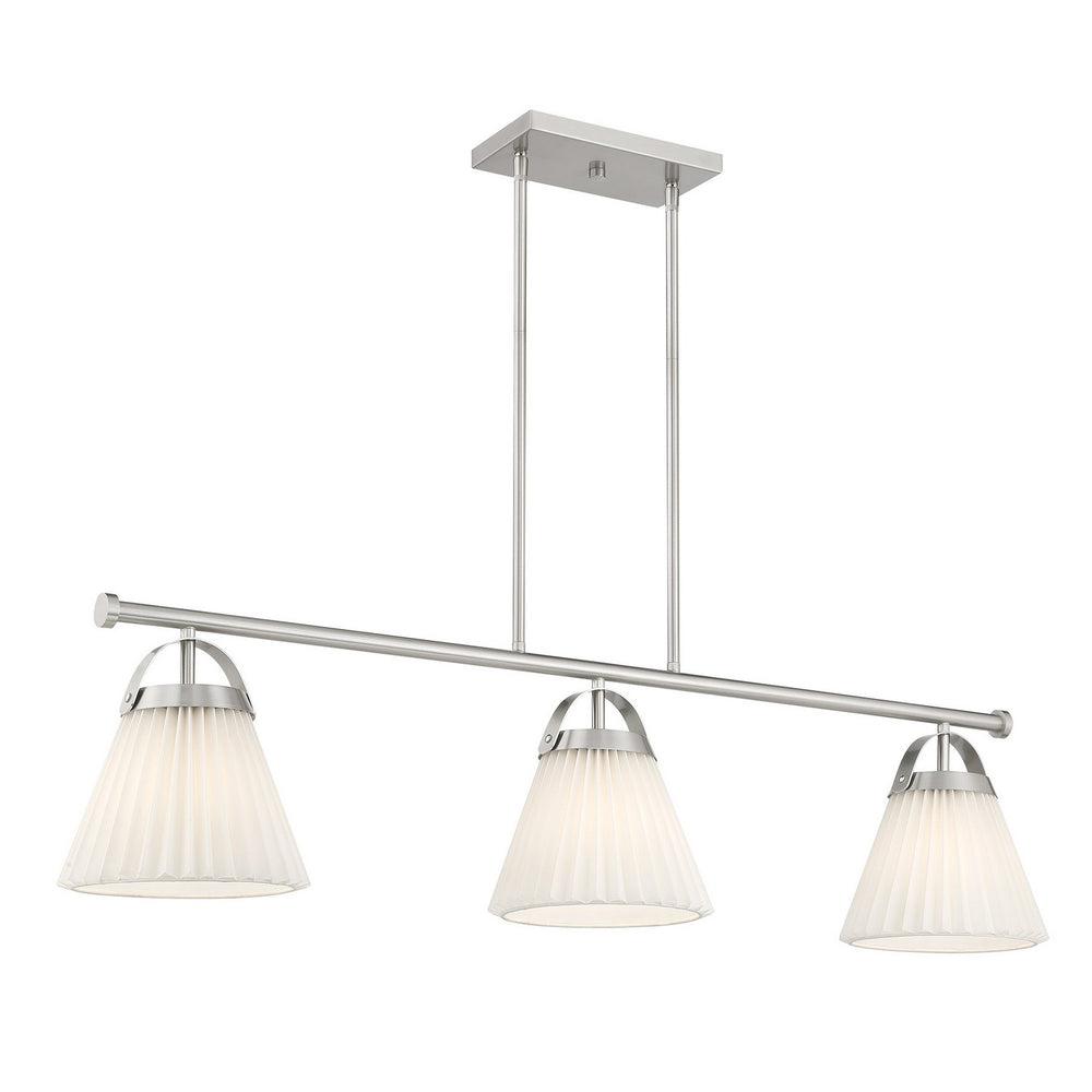 Meridian - Three Light Linear Chandelier - Brushed Nickel- Union Lighting Luminaires Decor
