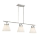 Meridian - Three Light Linear Chandelier - Brushed Nickel- Union Lighting Luminaires Decor