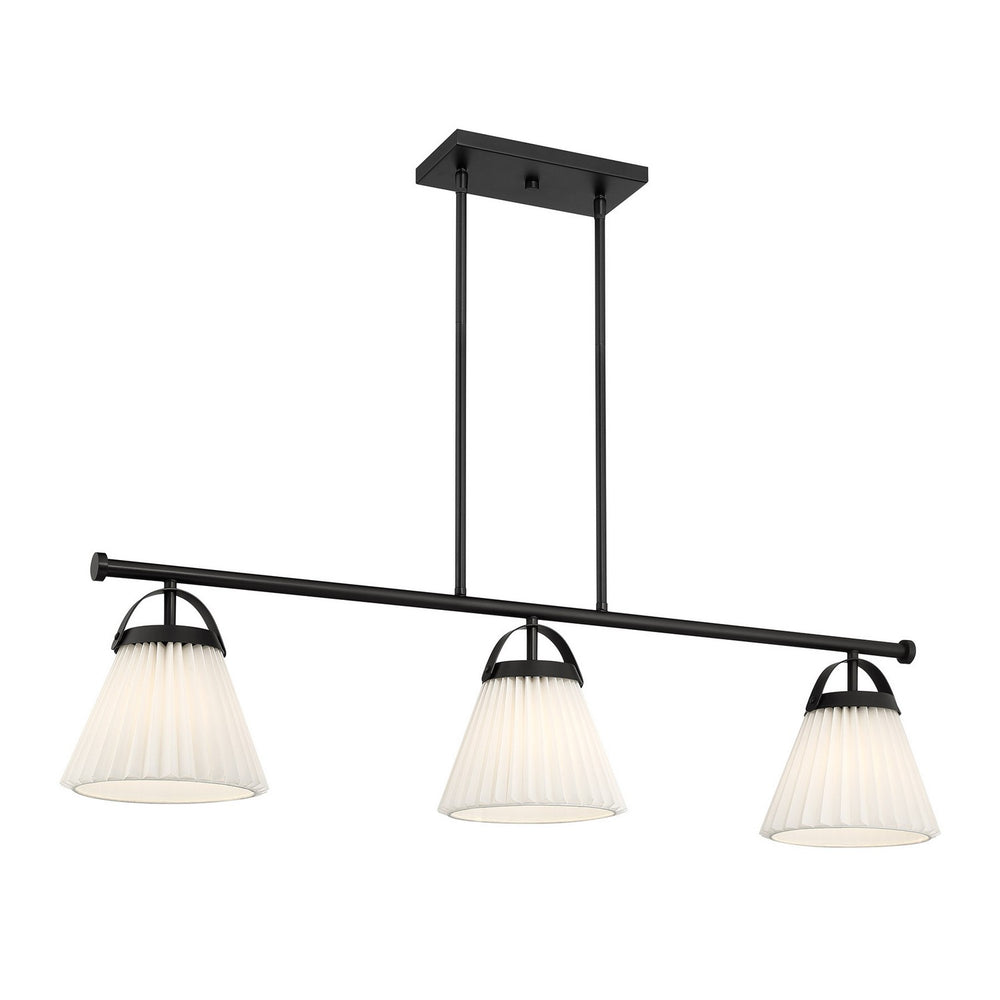 Meridian - Three Light Linear Chandelier - Matte Black- Union Lighting Luminaires Decor