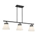 Meridian - Three Light Linear Chandelier - Matte Black- Union Lighting Luminaires Decor