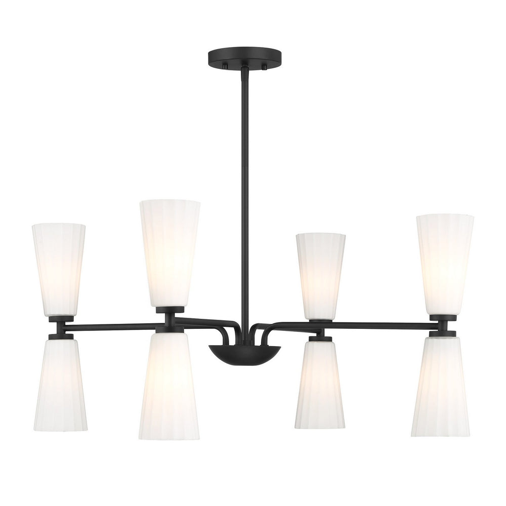 Meridian - Eight Light Chandelier - Matte Black- Union Lighting Luminaires Decor