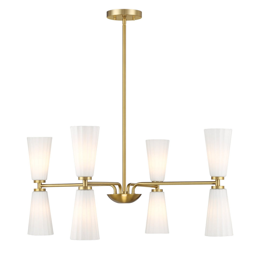 Meridian - Eight Light Chandelier - Natural Brass- Union Lighting Luminaires Decor