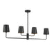 Meridian - Four Light Linear Chandelier - Matte Black- Union Lighting Luminaires Decor