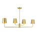 Meridian - Four Light Linear Chandelier - Natural Brass- Union Lighting Luminaires Decor