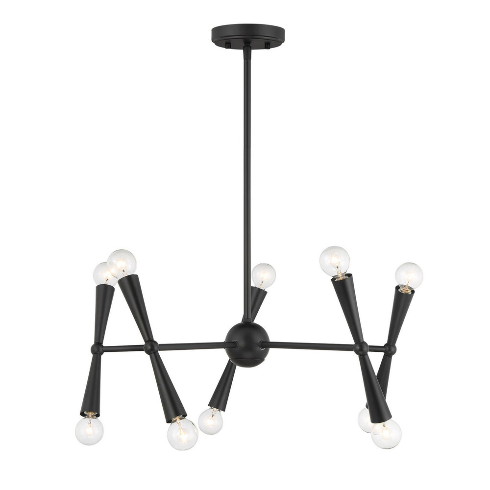 Meridian - Ten Light Chandelier - Matte Black- Union Lighting Luminaires Decor