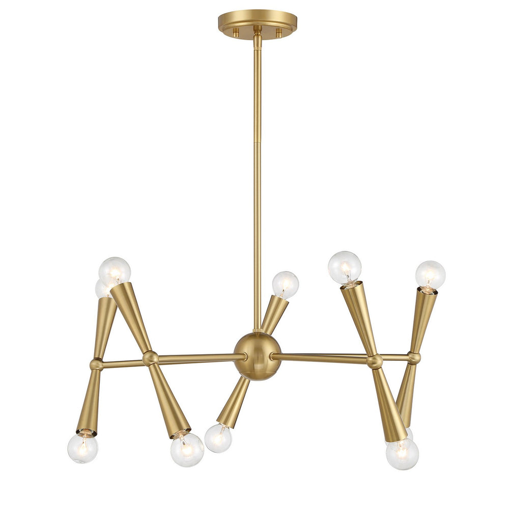 Meridian - Ten Light Chandelier - Natural Brass- Union Lighting Luminaires Decor