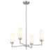 Meridian - Four Light Chandelier - Brushed Nickel- Union Lighting Luminaires Decor
