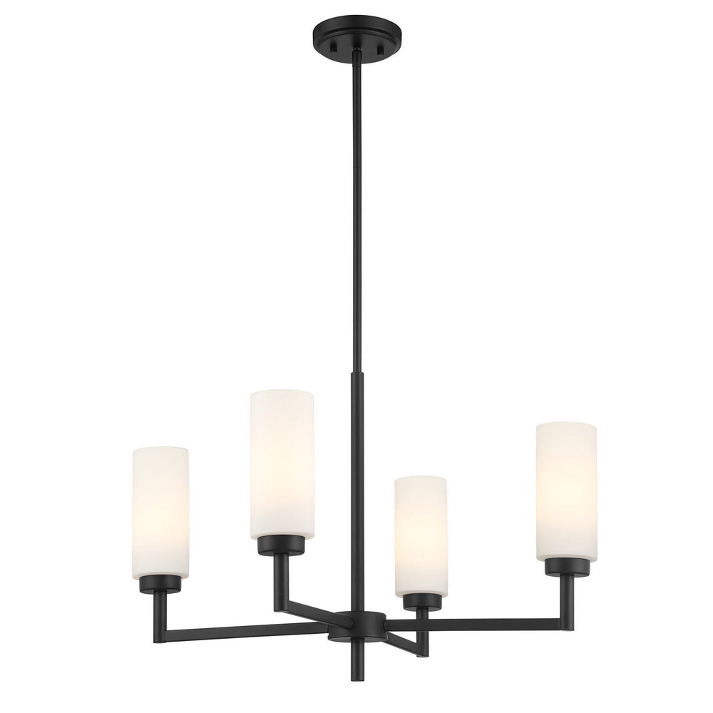 Meridian - Four Light Chandelier - Matte Black- Union Lighting Luminaires Decor