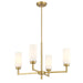 Meridian - Four Light Chandelier - Natural Brass- Union Lighting Luminaires Decor
