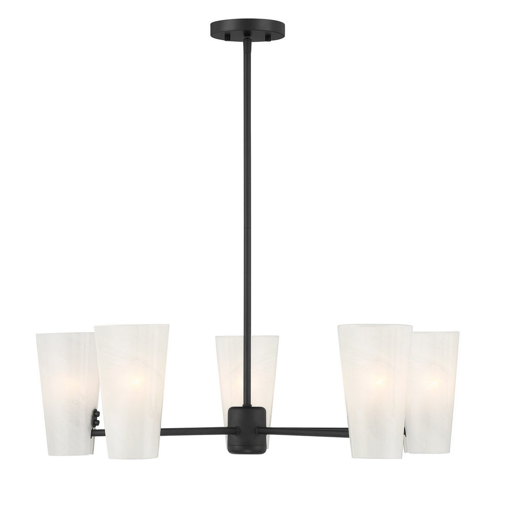 Meridian - Four Light Chandelier - Matte Black- Union Lighting Luminaires Decor