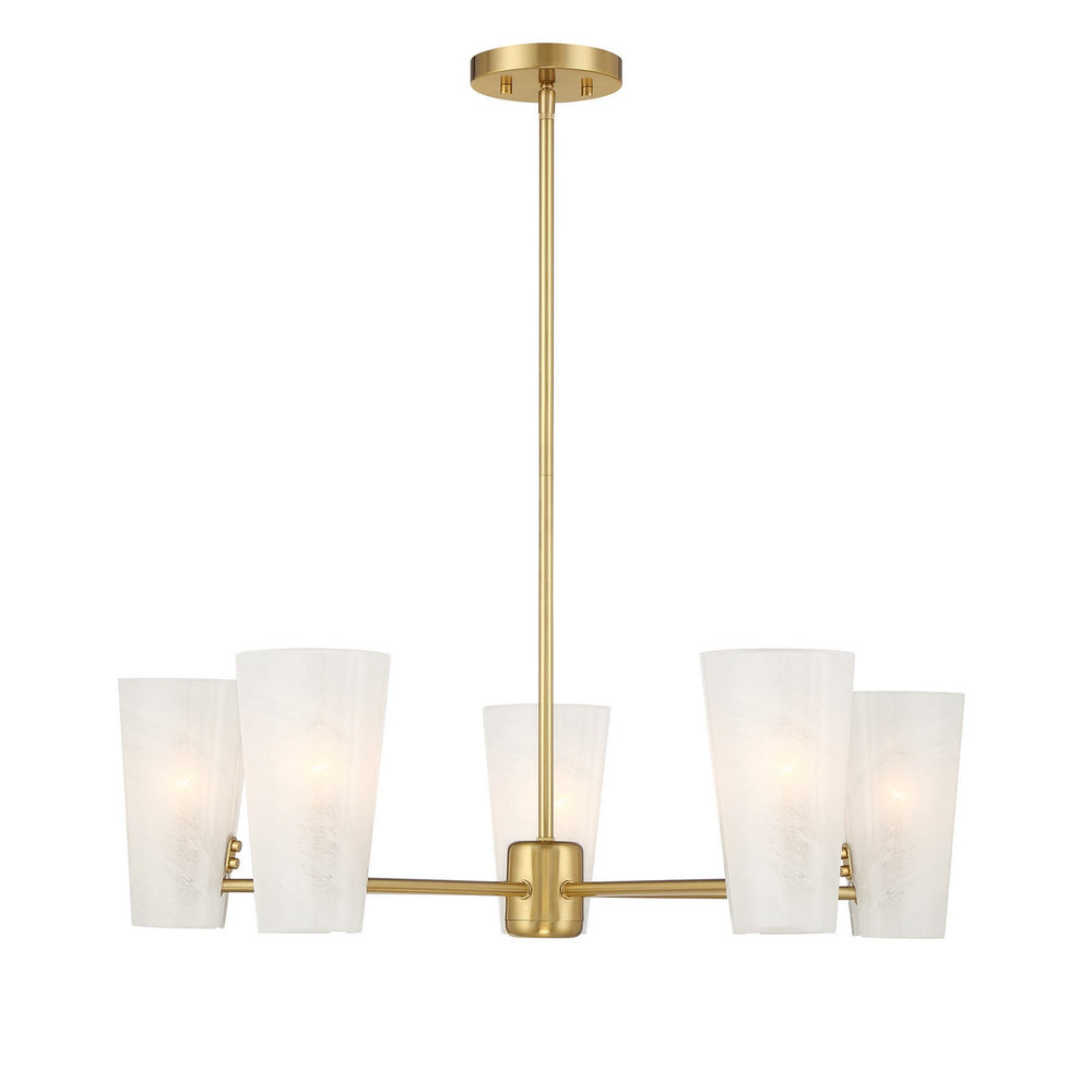 Meridian - Four Light Chandelier - Natural Brass- Union Lighting Luminaires Decor