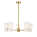 Meridian - Four Light Chandelier - Natural Brass- Union Lighting Luminaires Decor