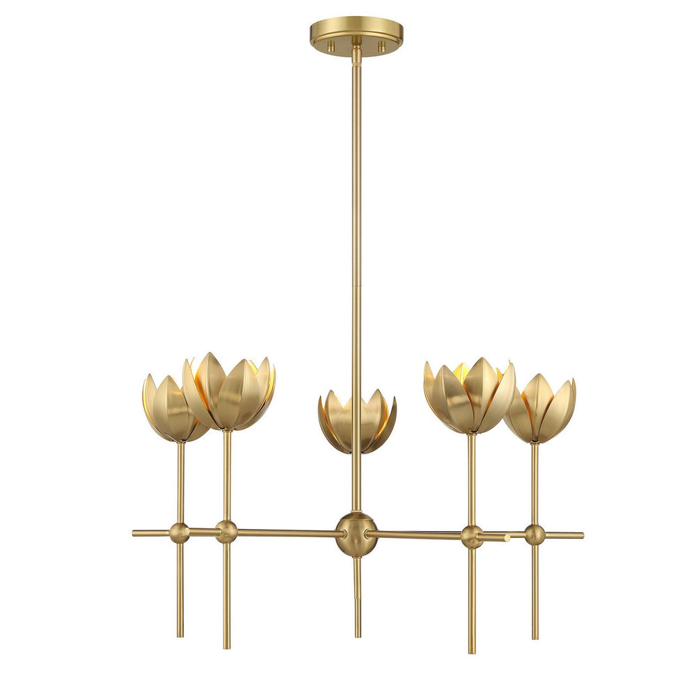 Meridian - LED Chandelier - Natural Brass- Union Lighting Luminaires Decor