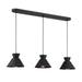 Meridian - Three Light Linear Chandelier - Matte Black- Union Lighting Luminaires Decor
