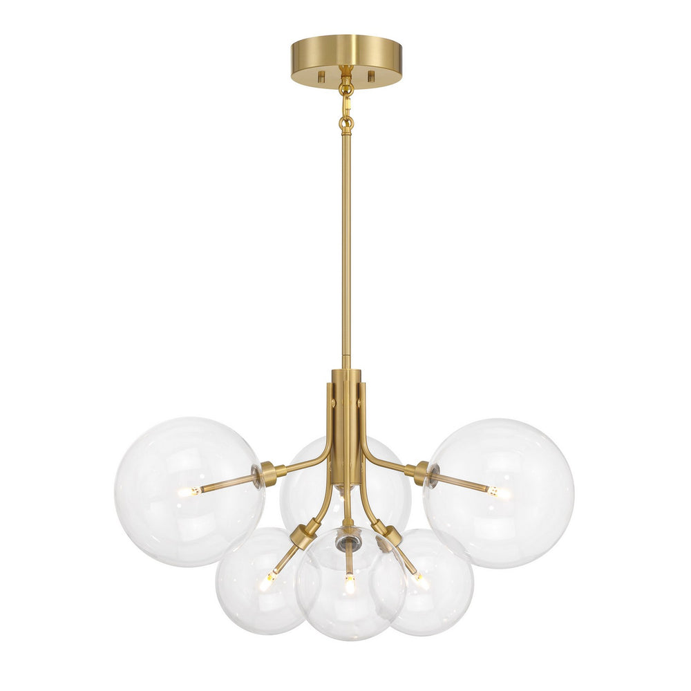 Meridian - LED Chandelier - Natural Brass- Union Lighting Luminaires Decor