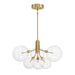 Meridian - LED Chandelier - Natural Brass- Union Lighting Luminaires Decor
