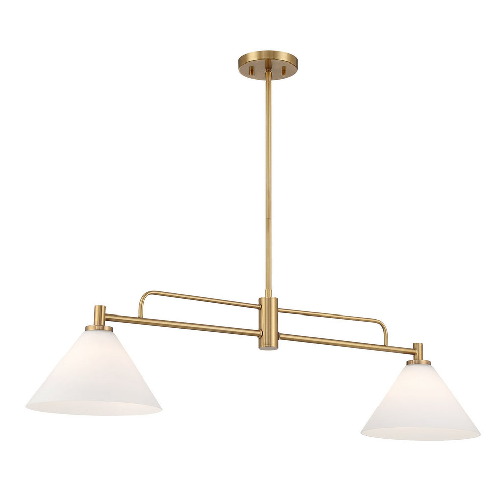 Meridian - Two Light Chandelier - Natural Brass- Union Lighting Luminaires Decor