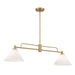 Meridian - Two Light Chandelier - Natural Brass- Union Lighting Luminaires Decor