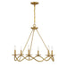 Meridian - Six Light Chandelier - Natural Brass- Union Lighting Luminaires Decor