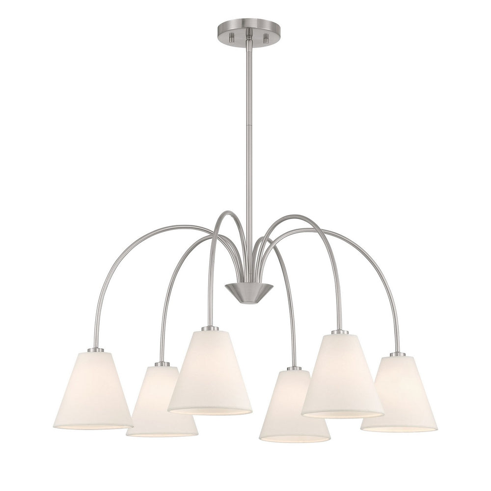 Meridian - Six Light Chandelier - Brushed Nickel- Union Lighting Luminaires Decor