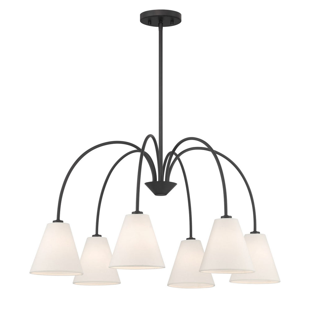 Meridian - Six Light Chandelier - Matte Black- Union Lighting Luminaires Decor