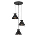 Meridian - Three Light Chandelier - Matte Black- Union Lighting Luminaires Decor