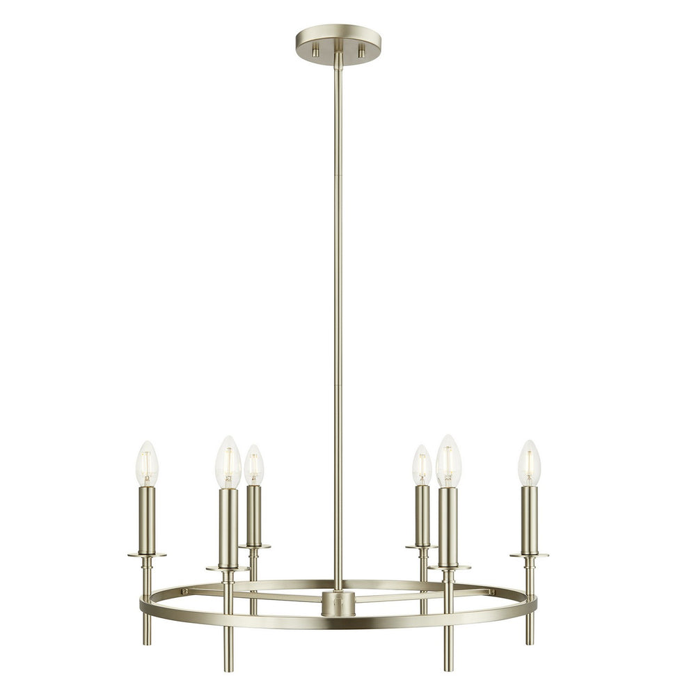 Meridian - Six Light Chandelier - Brushed Nickel- Union Lighting Luminaires Decor
