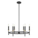 Meridian - Six Light Chandelier - Matte Black and Natural Brass- Union Lighting Luminaires Decor