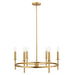 Meridian - Six Light Chandelier - Natural Brass- Union Lighting Luminaires Decor