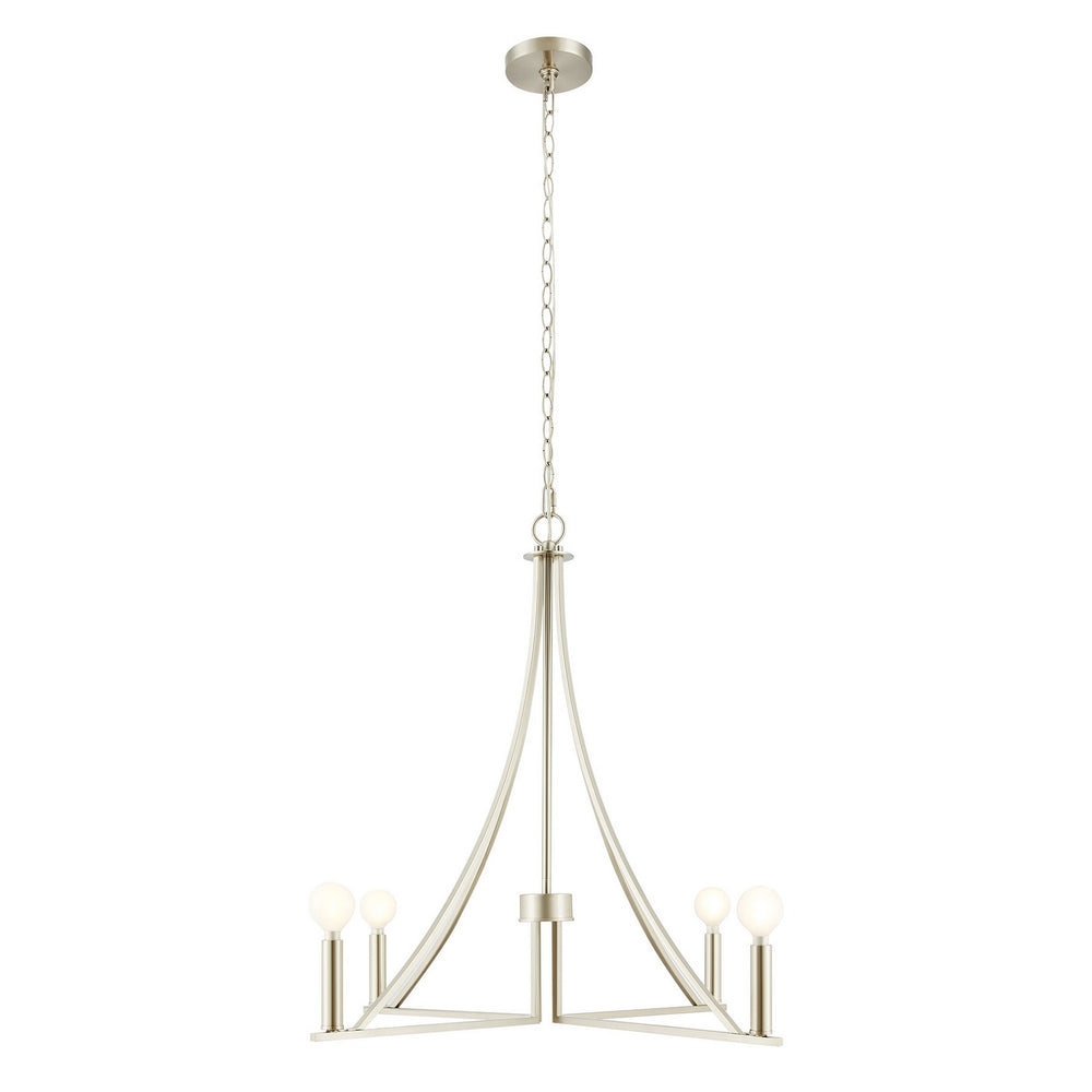 Meridian - Four Light Chandelier - Brushed Nickel- Union Lighting Luminaires Decor
