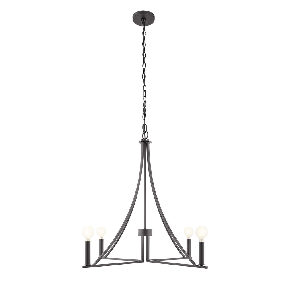 Meridian - Four Light Chandelier - Matte Black- Union Lighting Luminaires Decor