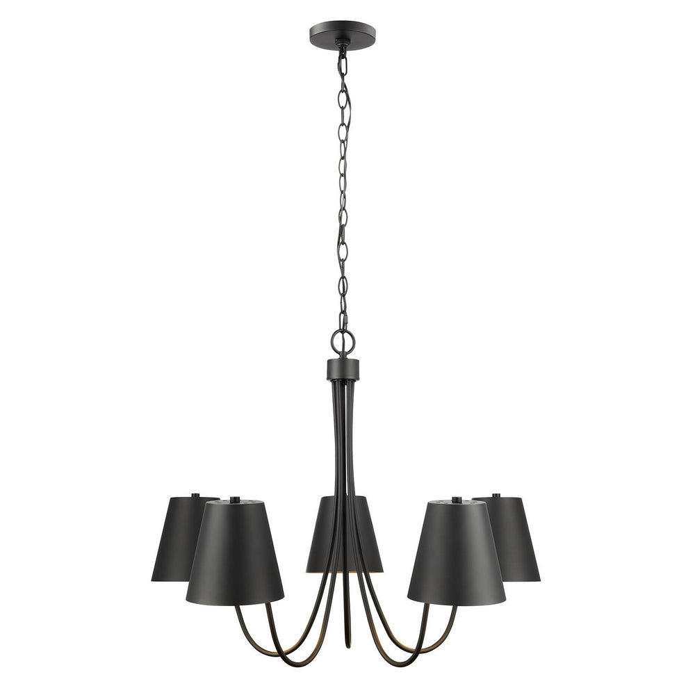 Meridian - Five Light Chandelier - Matte Black- Union Lighting Luminaires Decor
