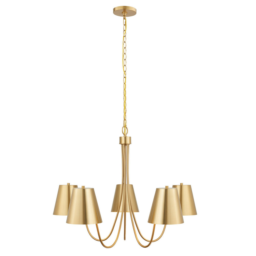 Meridian - Five Light Chandelier - Natural Brass- Union Lighting Luminaires Decor
