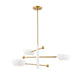 Meridian - Three Light Chandelier - White and Natural Brass- Union Lighting Luminaires Decor