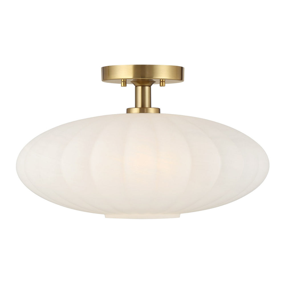 Meridian - One Light Semi-Flush Mount - Natural Brass- Union Lighting Luminaires Decor