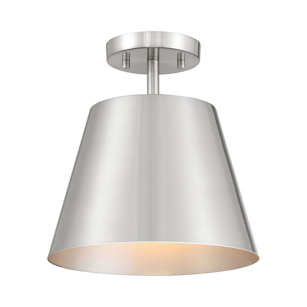 Meridian - One Light Semi-Flush Mount - Brushed Nickel- Union Lighting Luminaires Decor