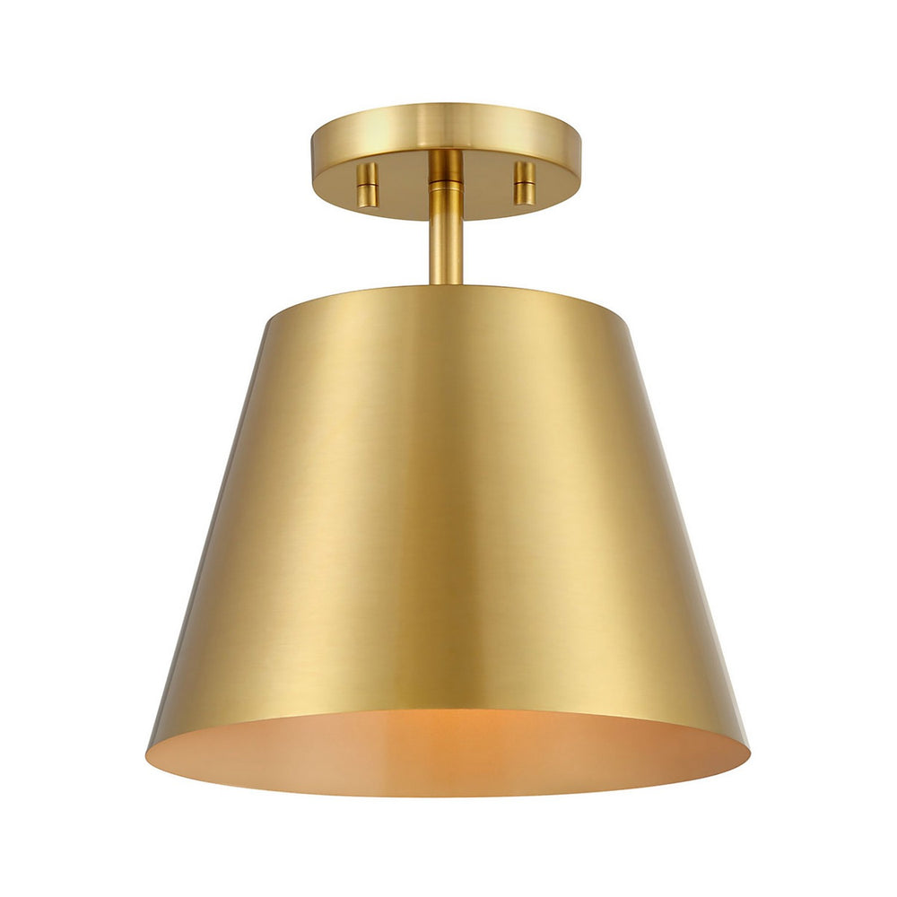 Meridian - One Light Semi-Flush Mount - Natural Brass- Union Lighting Luminaires Decor