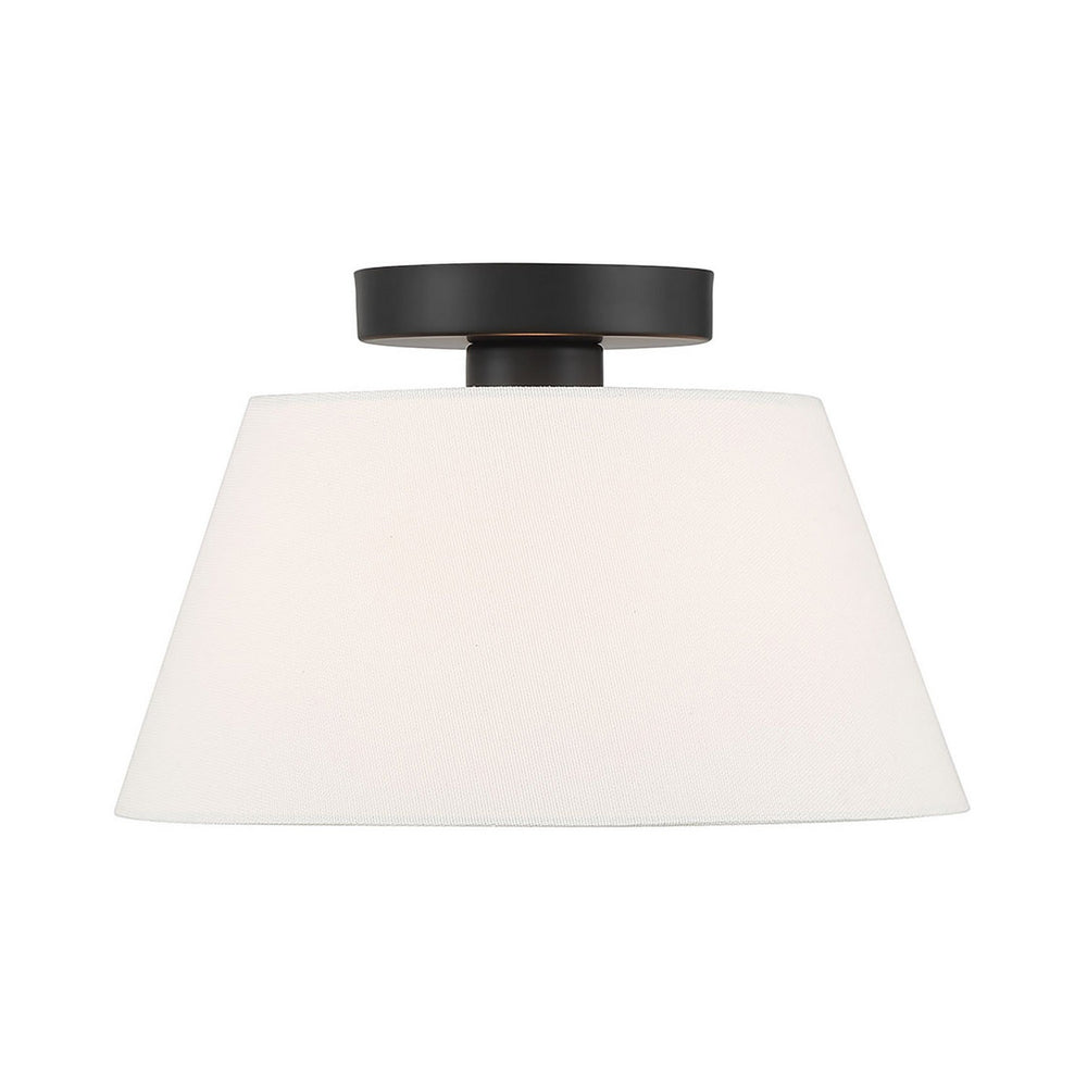 Meridian - One Light Semi-Flush Mount - Matte Black- Union Lighting Luminaires Decor