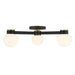 Meridian - Three Light Semi Flush Mount - Matte Black and Natural Brass- Union Lighting Luminaires Decor