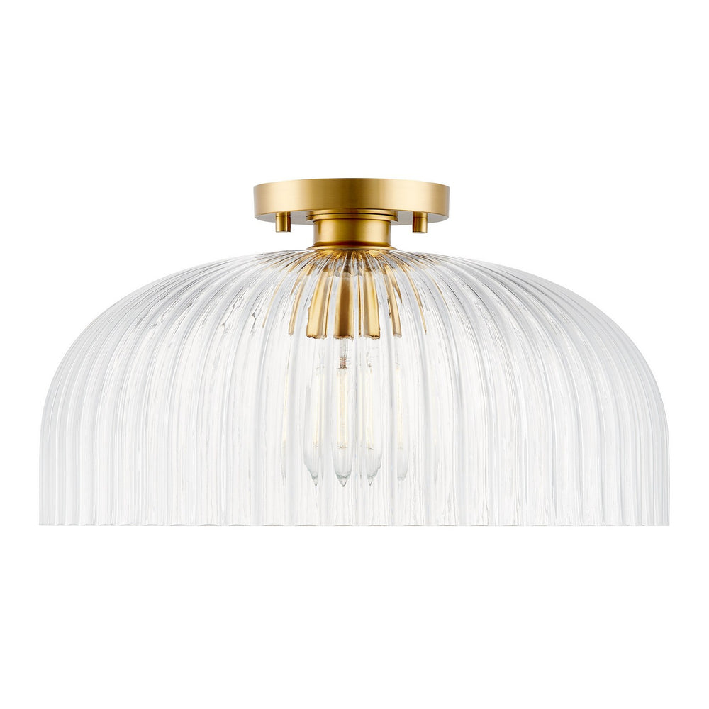 Meridian - One Light Semi-Flush Mount - Natural Brass- Union Lighting Luminaires Decor