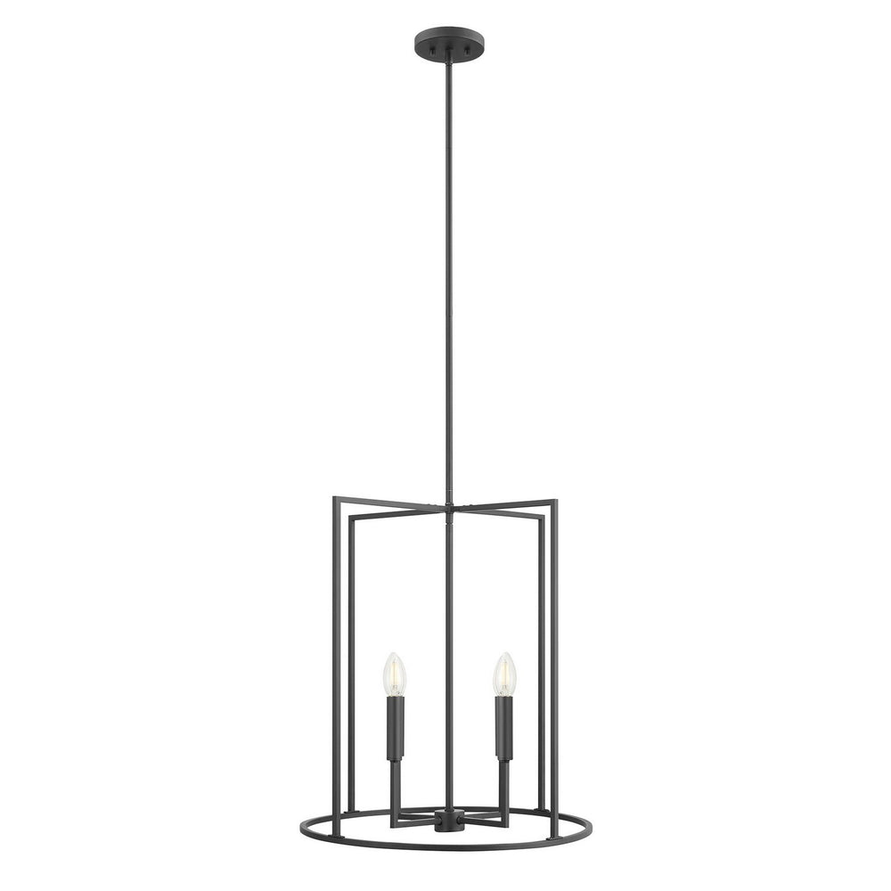 Meridian - Four Light Pendant - Matte Black- Union Lighting Luminaires Decor